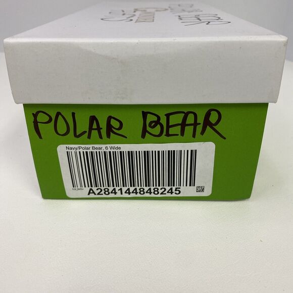 C Wonder Blue Suede Polar Bear Flats Size 6W - Picture 12 of 12